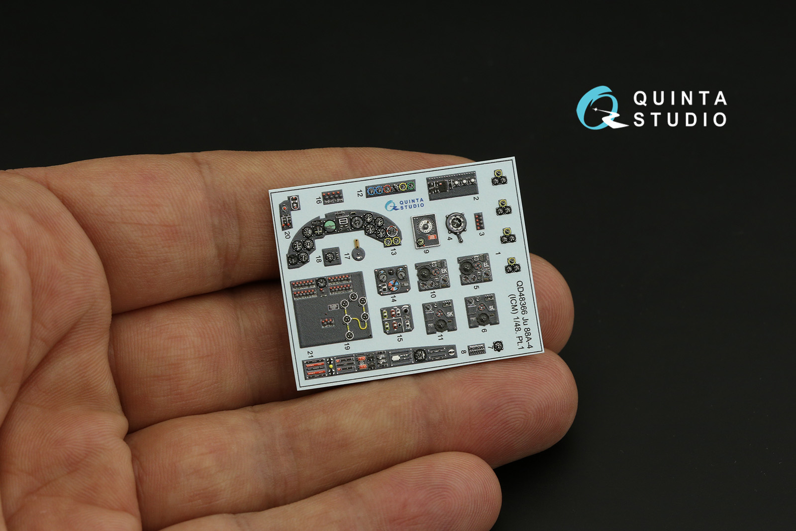 QD48366 3D Декаль интерьера кабины Ju 88A-4 (ICM)