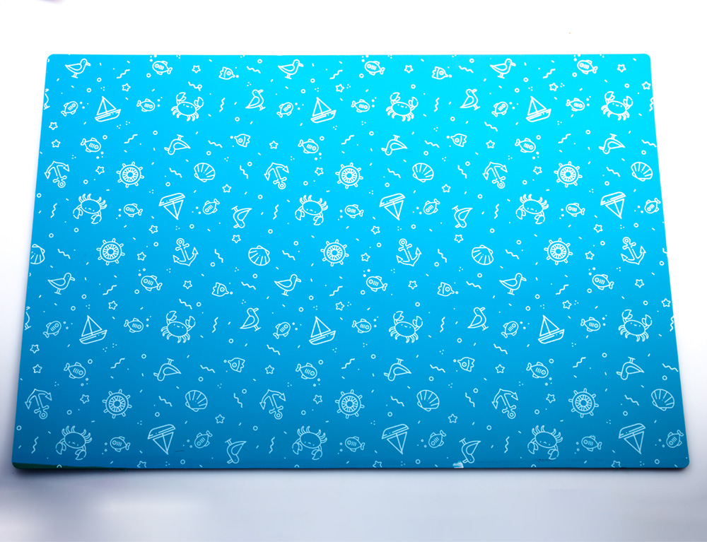 100130RK Коврик для резки А3, 3 слоя, лазурный, морская тема