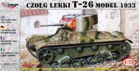 72609 Танк czolg lekki T-26 model 1933 Mirage Hobby