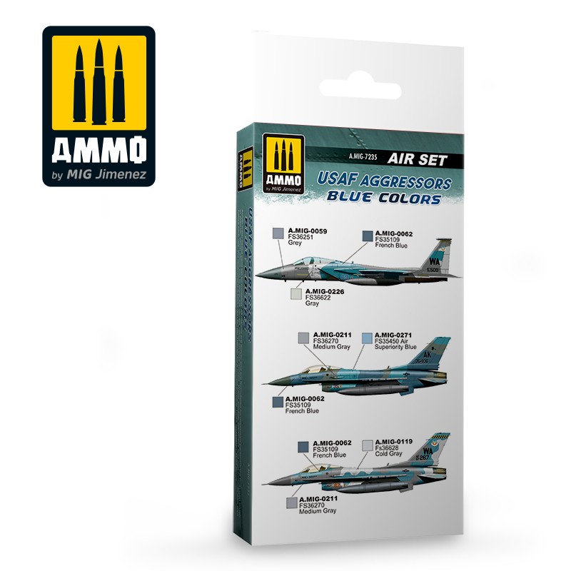 AMIG7235 Ammo Mig  Набор красок USAF AGGRESSORS BLUE COLORS