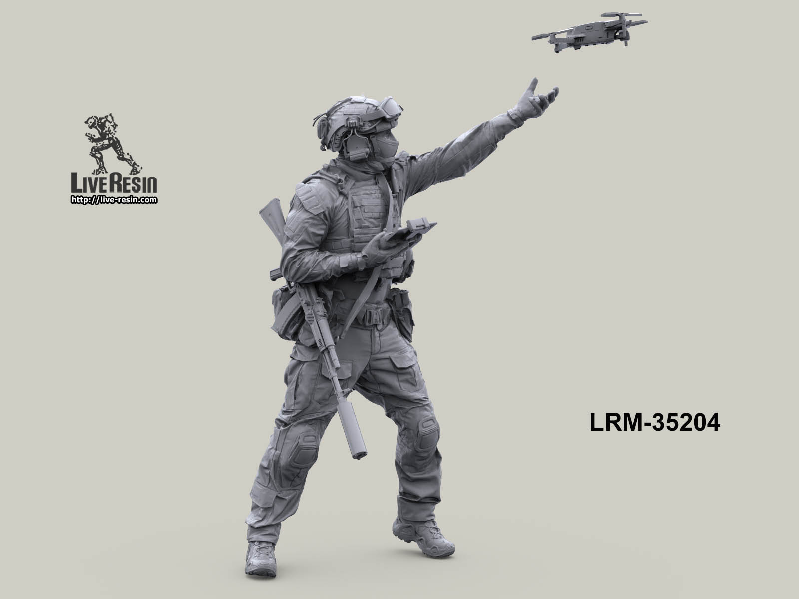 LRM35204 Российский солдат запускает разведывательный дрон (Не для свободной продажи) Live Resin
