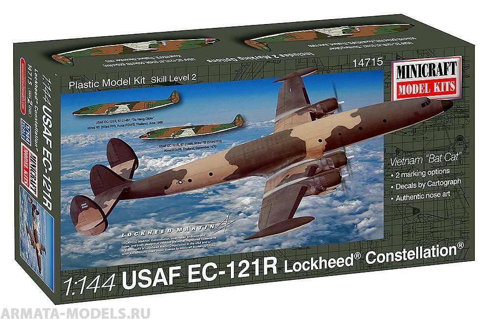 14715 Самолет РЭБ EC-121R USAF Viet Nam "Batcat" with 2 marking options MINICRAFT