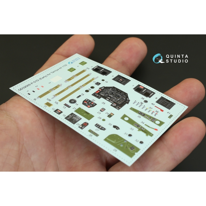 QD32005 3D Декаль интерьера кабины P-51D (ранний) (для модели Tamiya)