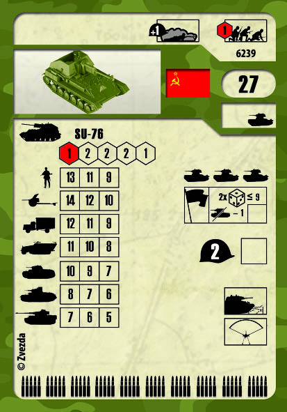 6239 Советская самоходная артиллерийскаяустановка су-76м 1/100 Звезда