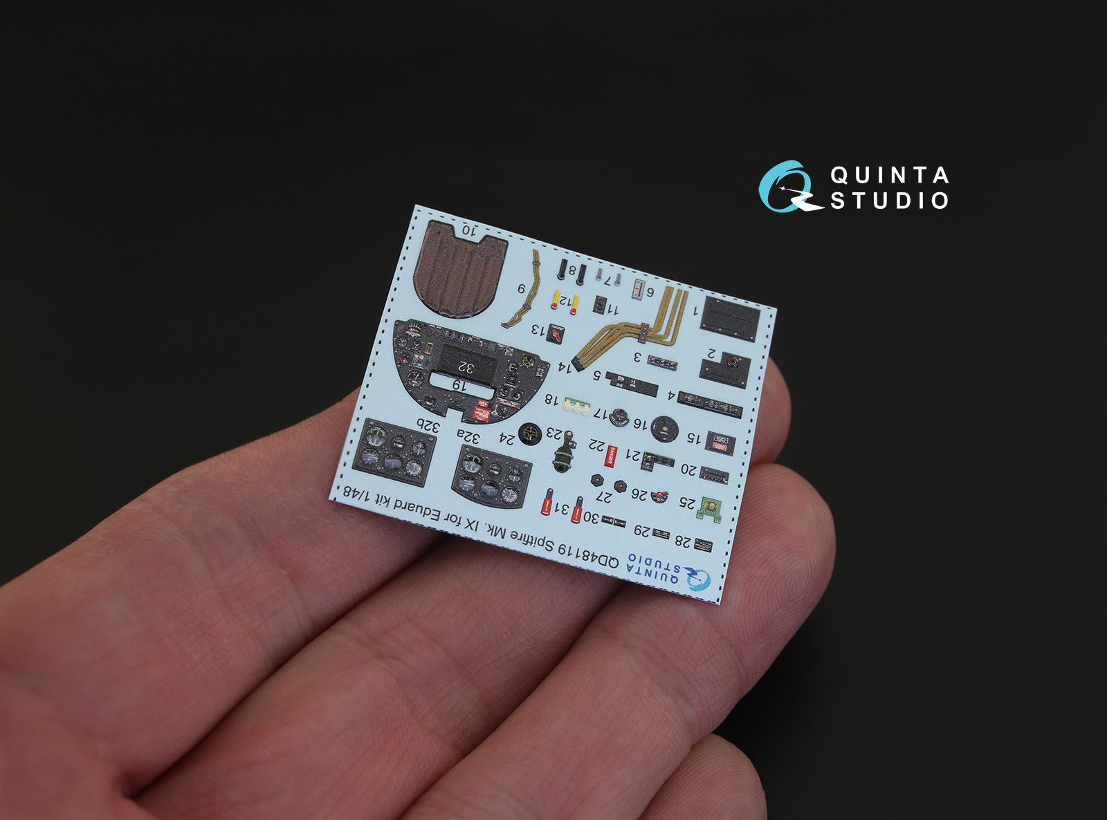 QD48119 1/48 3D Декаль интерьера кабины Spitfire Mk.IX (для модели Eduard) Quinta Studio