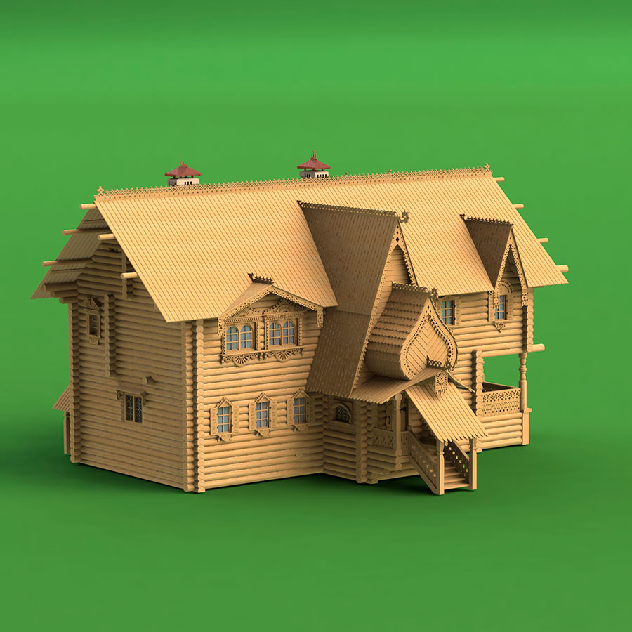 1309 сборная деревянная модель Терем в Китай-Городе СВ Модель