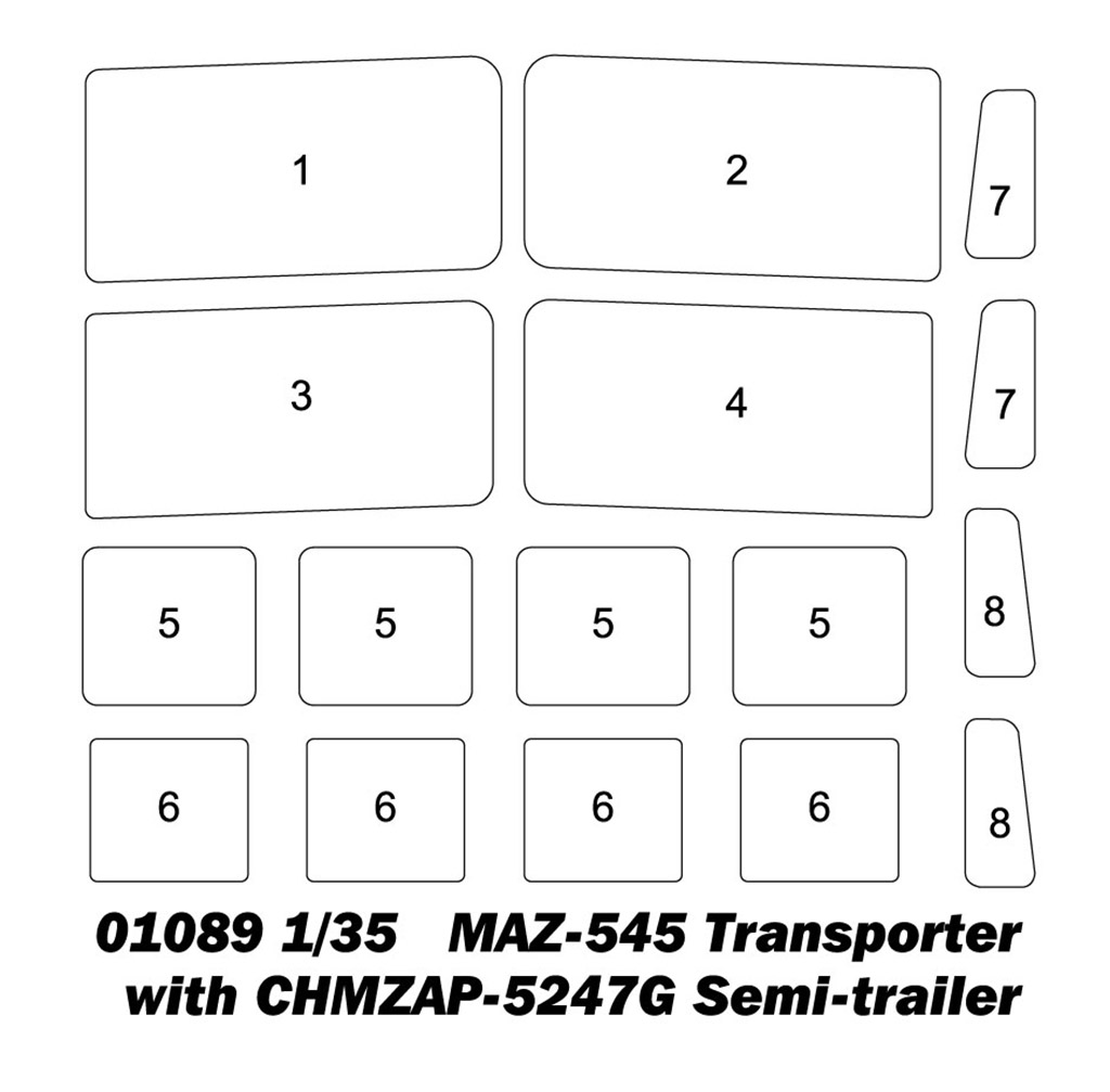 01089P Транспортер  MAZ-545 Transporter with CHMZAP-5247G Semi-trailer Trumpeter