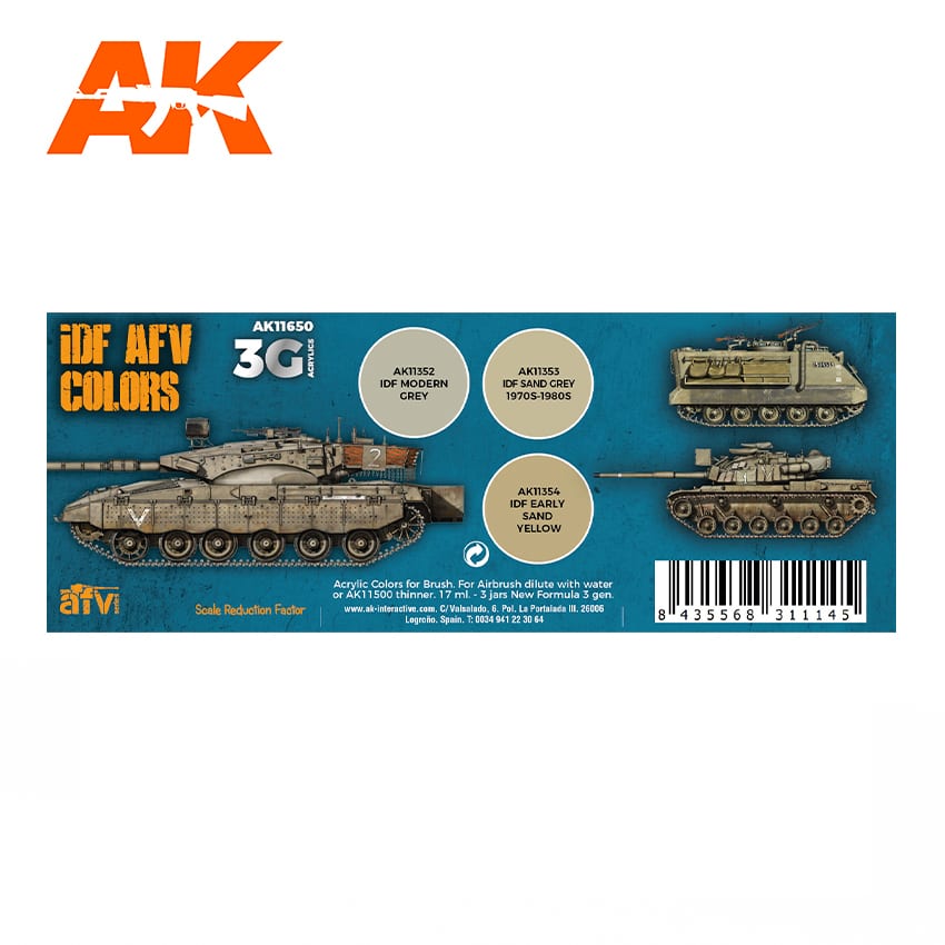 AK11650 Набор красок IDF AFV COLOR COMBOS