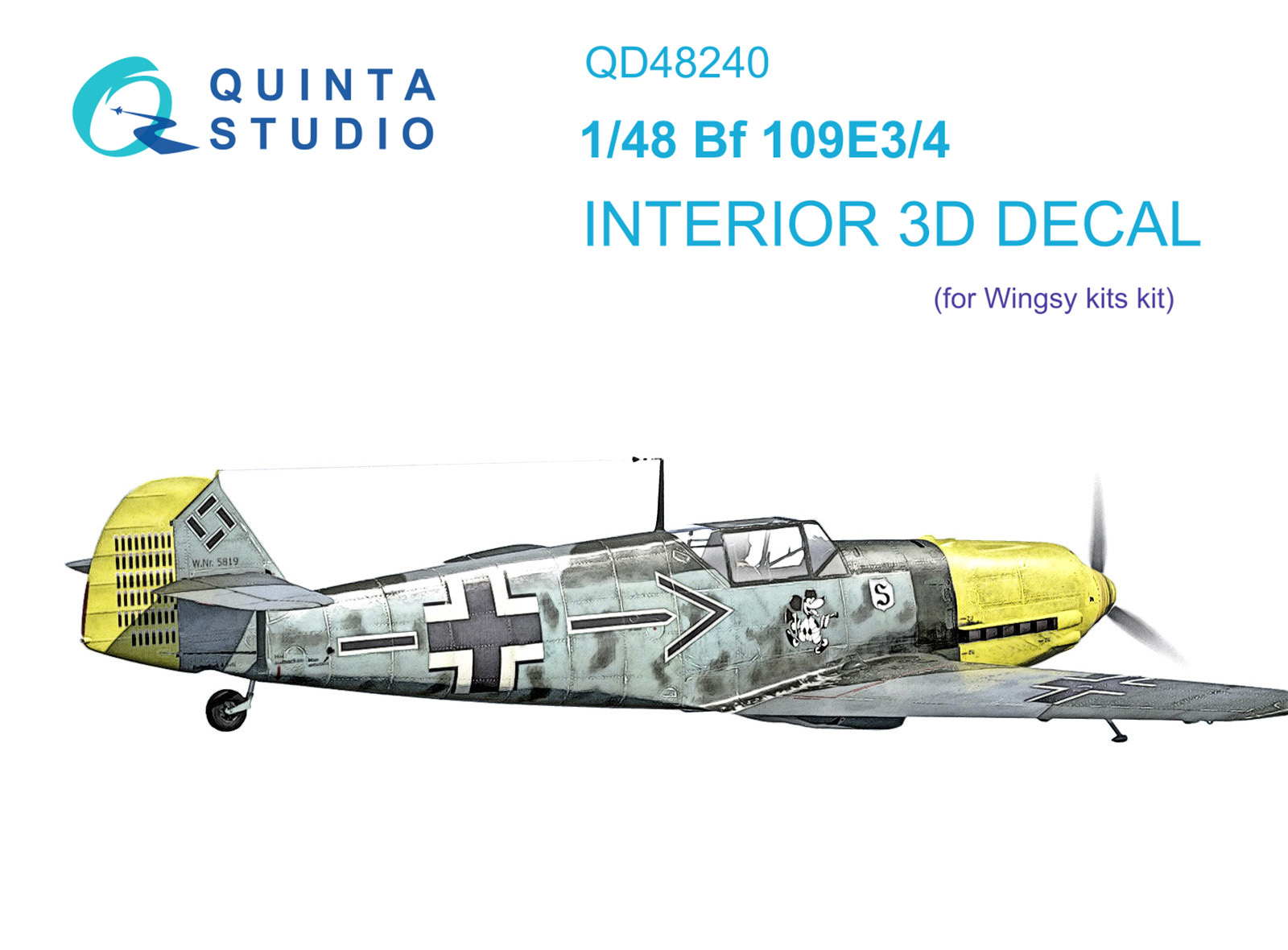 QD48240 3D Декаль интерьера кабины Bf 109E-3/4 (Wingsy kits)