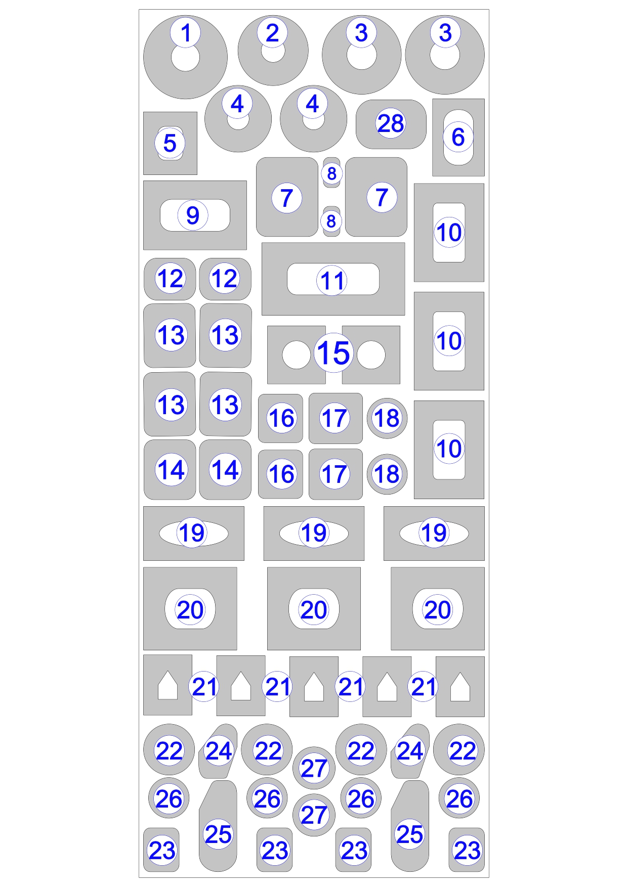 AM48129 Маска окрасочная расширенная, включая окраску сопел для Су-27, 1/48 