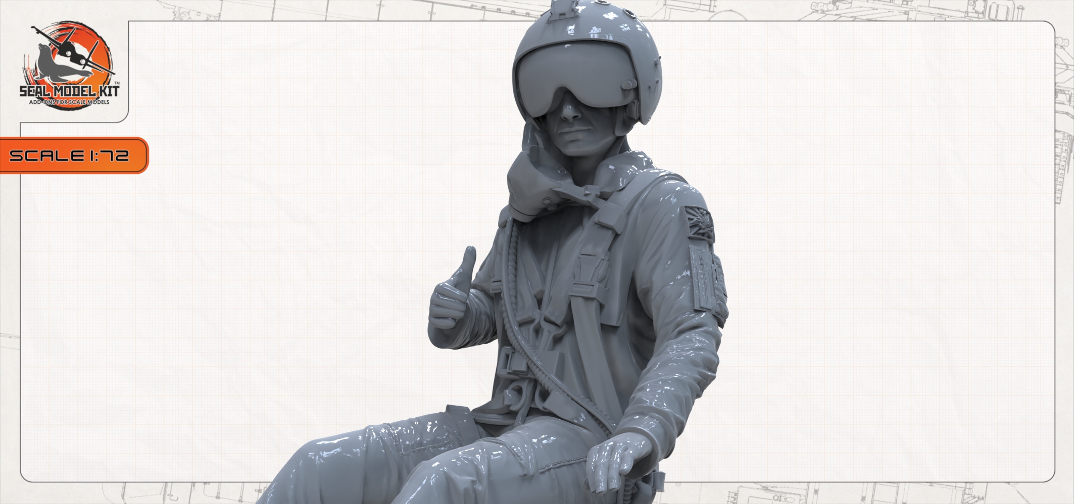 smk72066 Летчик ВКС РФ в кабине вар. 2 (Не для свободной продажи) Seal Model Kit