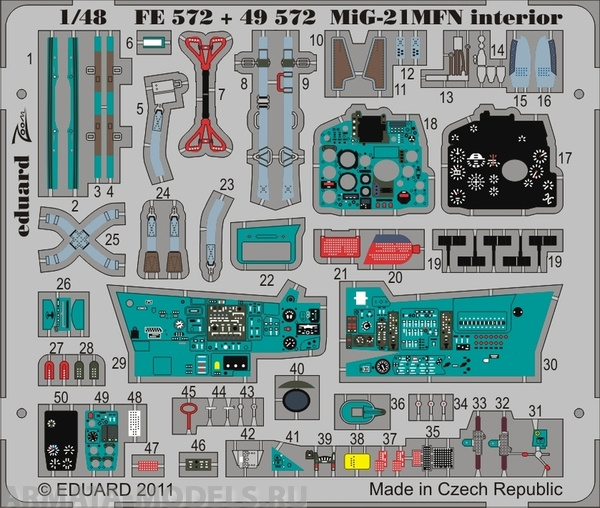 FE572ED MiG-21MFN interior S.A. 1/48
