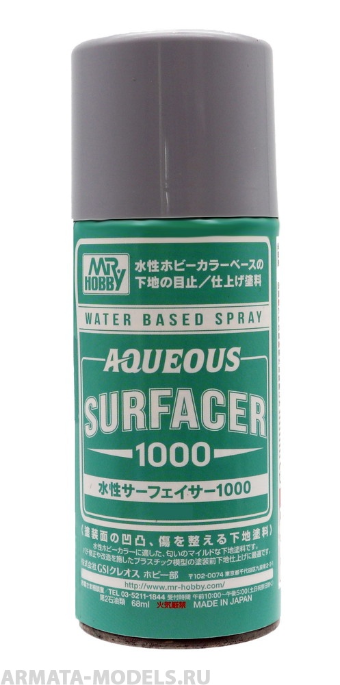 B-611  краска грунтовка в металлических баллончиках т.м. MR.HOBBY Mr. Aqueous Surfacer 1000 170мл.