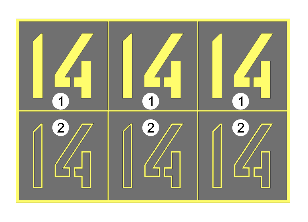 AM48125 Окрасочная маска для камуфляжа МИ-24П «Борт 14»,