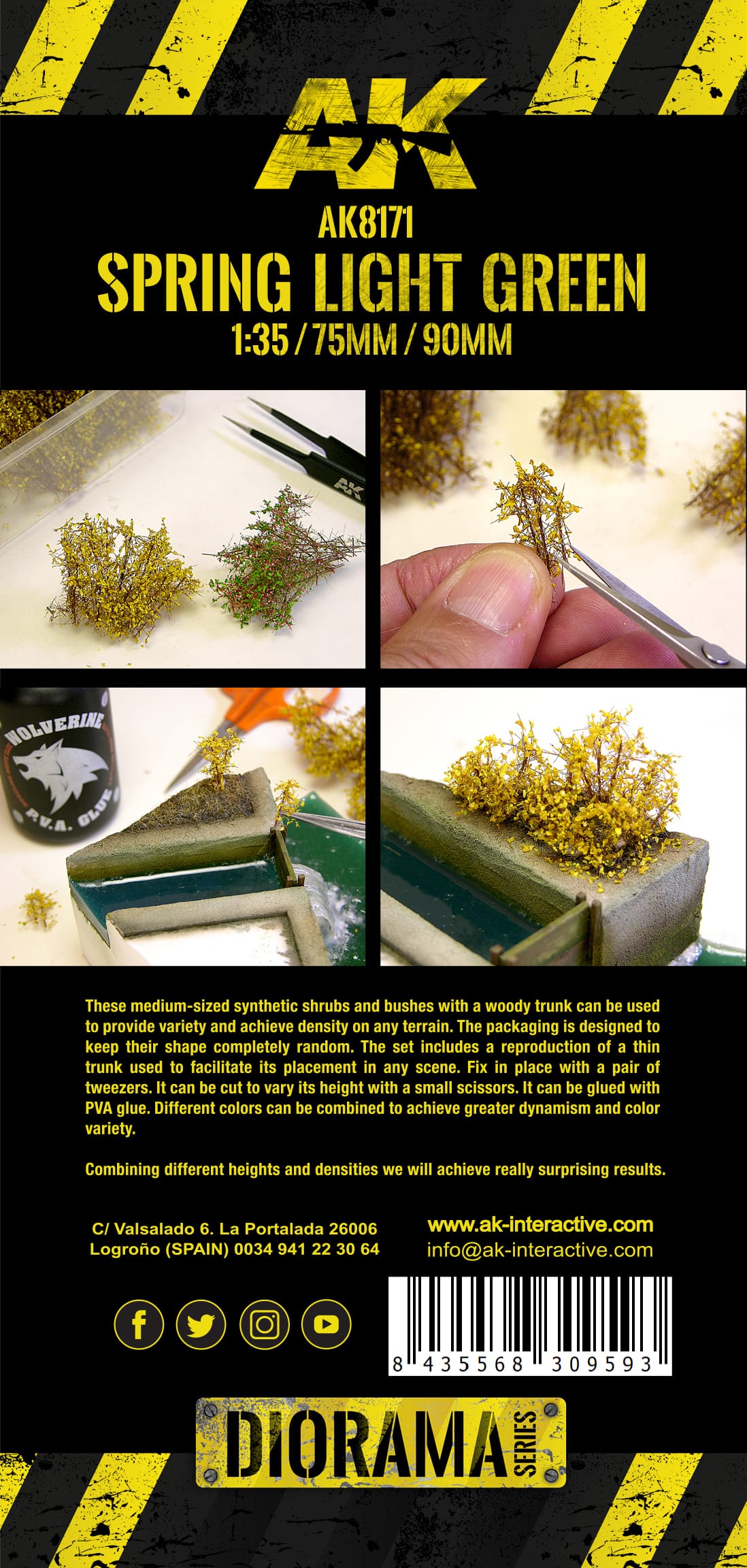 AK8171 Имитация листвы для макетов и диорам SPRING LIGHT GREEN SHRUBBERIES