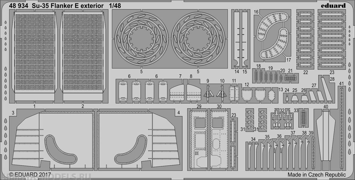 48934ED Su-35 Flanker E exterior  1/48