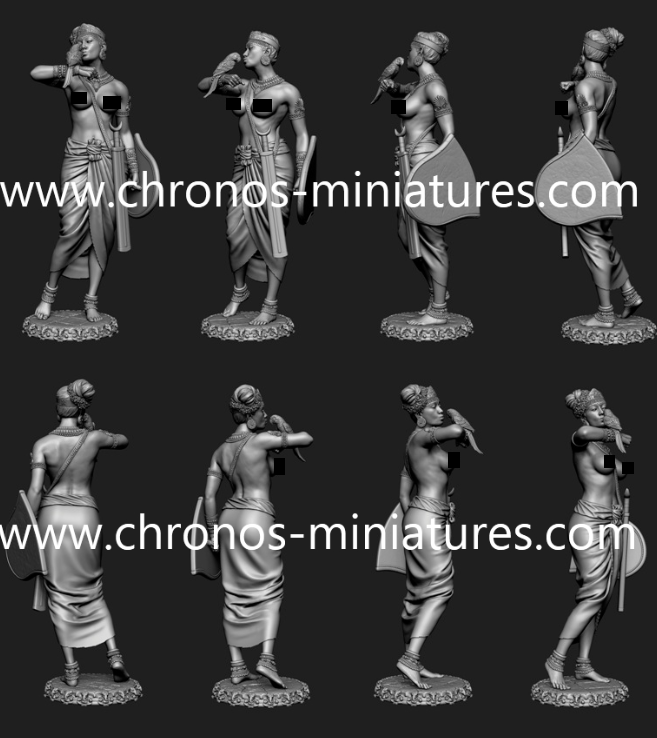 CHM-54288. Индийская женщина-телохранитель, 4-2 века до н.э. Материал - смола. Chronos Miniatures