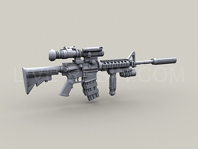 LRE35103 Карабин армии США M4 с глушителем Knight's Armament 5.56MM QDSS NT4