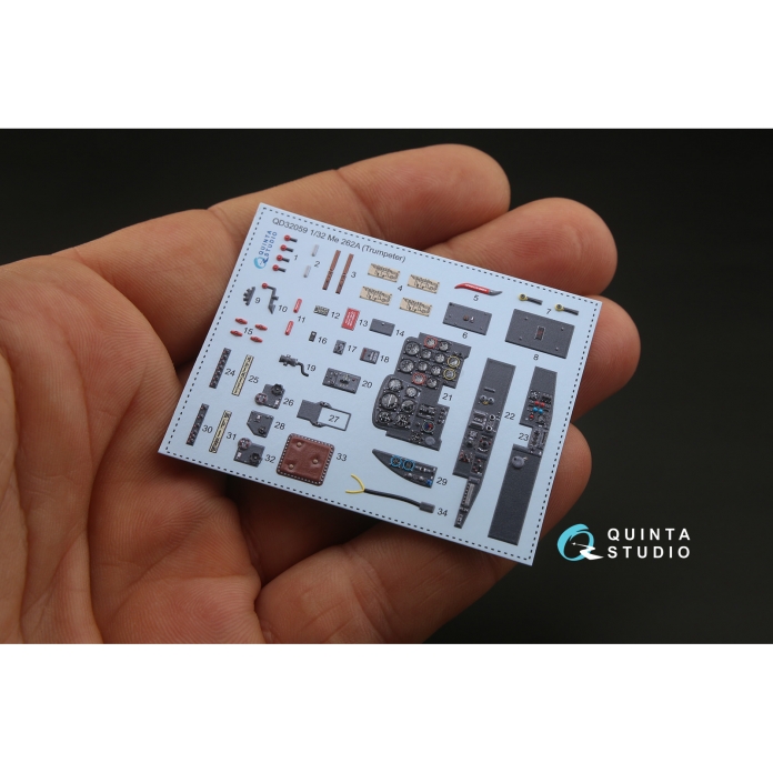 QD32059 3D Декаль интерьера кабины Me-262A (для модели Trumpeter)