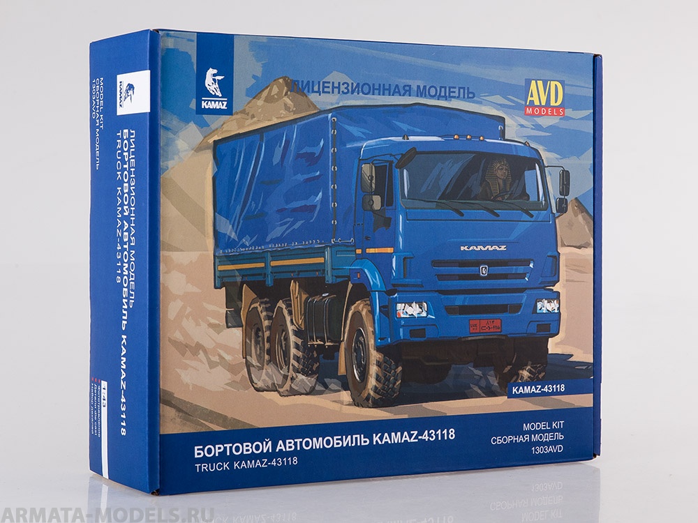 1303AVD КАМАЗ-43118 6x6 бортовой с тентом (рестайлинг) AVD Models