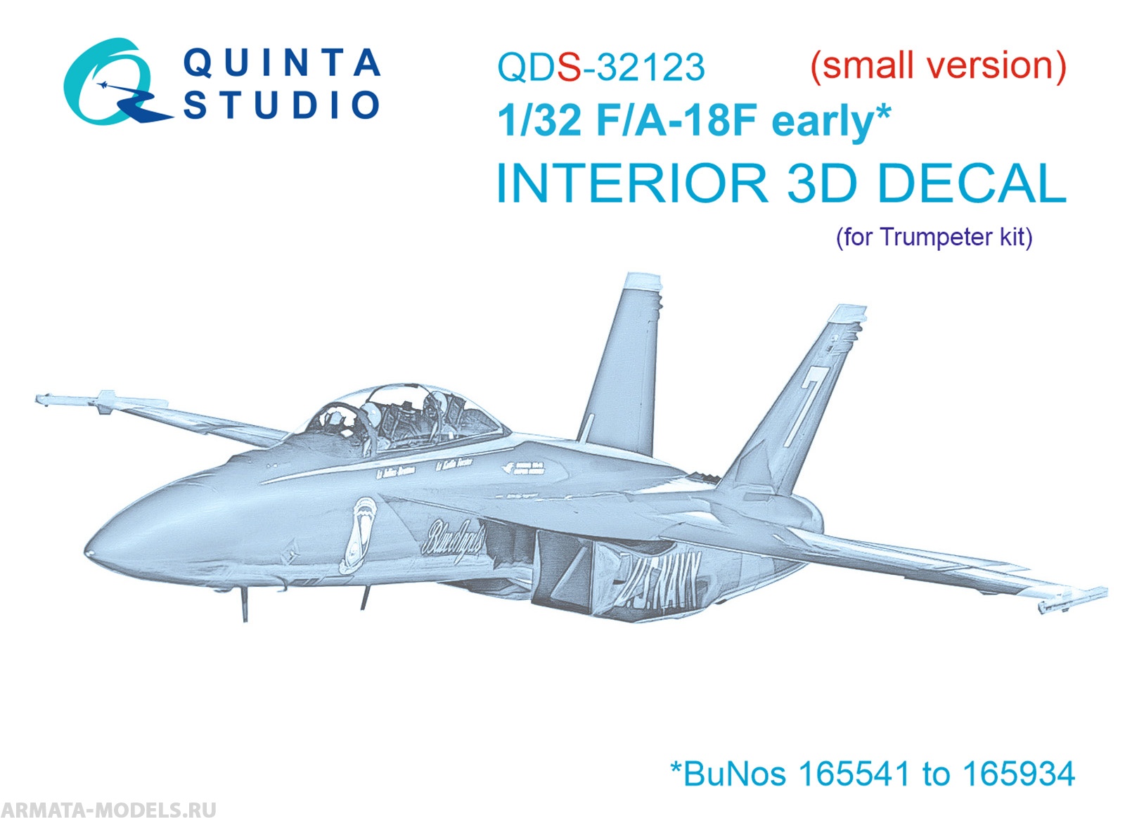 QDS-32123 3D Декаль интерьера кабины F/A-18F early (Trumpeter) (малая версия)