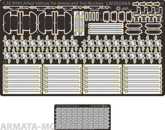 LW35048 LW35048 WWII allied vehicle tool buckles and tie-downs