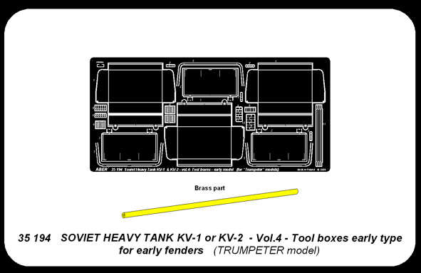 ABR-35 194  Дополнения для  KV-1 or KV-2 vol.4-tool boxes early type for early fenders для Trumpeter 1/35