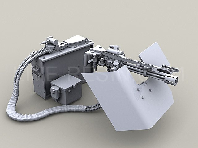LRE35062 Пулемёт M134D Minigun с планкой Пикатинни, бронированным щитом GPK с зарядным ящиком на 3000 патронов  и батареей SLAB