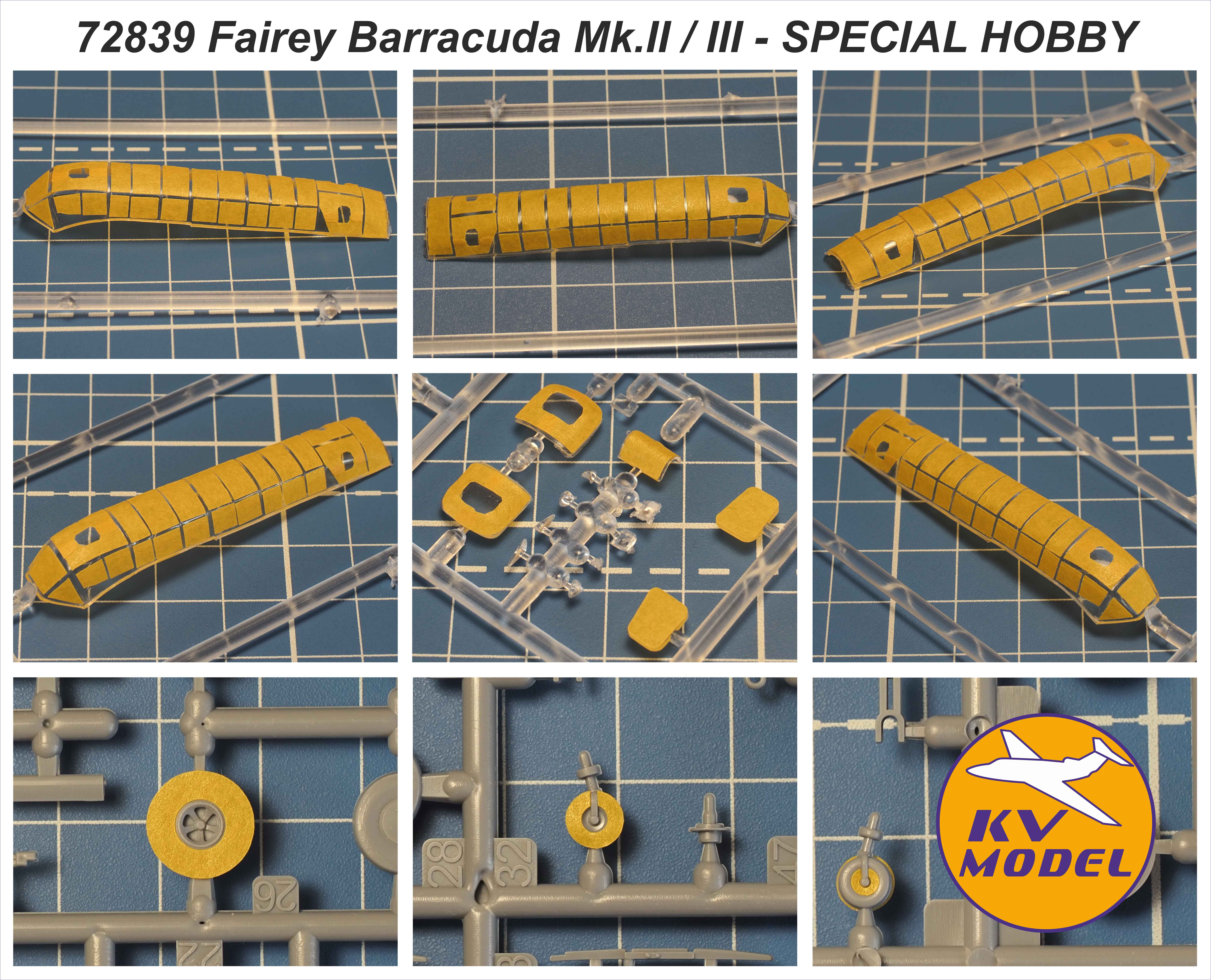 72839KV Окрасочная маска Fairey Barracuda Mk.II 'Pacific Fleet' (Sp. Hobby #SH72343, #SH72408, #SH72306)  + маски на диски и колеса