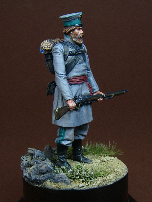 CHM-54084. Ратник С-Петербургского (или Пензенского) пешего ополчения, Россия 1812-13 гг. Материал - смола. Chronos Miniatures