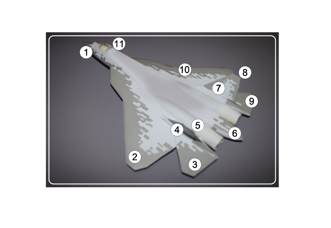 AM72116 Маска окрасочная для Су-57 (Старый) Пиксель Борт №510 Звезда 1/72
