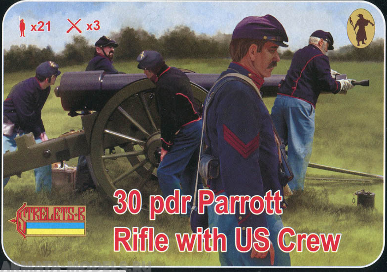 72182ST Фигуры 30 pdr Parrott Rifle with US Crew 1/72 Strelets, 1/72 Strelets