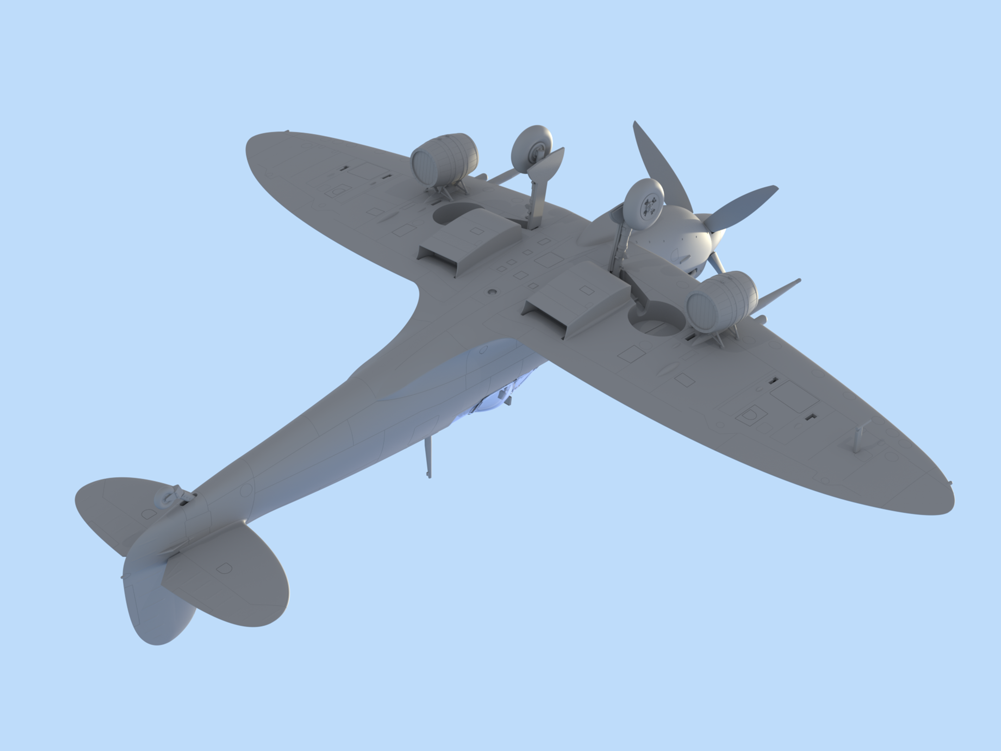 48060 Самолет Спитфайр Mk.IXC Доставка пива Британский истребитель ІІ МВ ICM