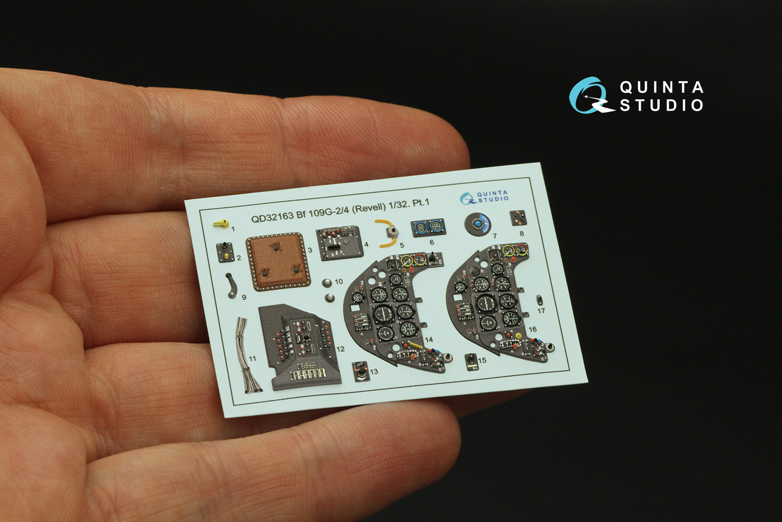 QD32163 3D Декаль интерьера кабины Bf 109G-2/4 (Revell)