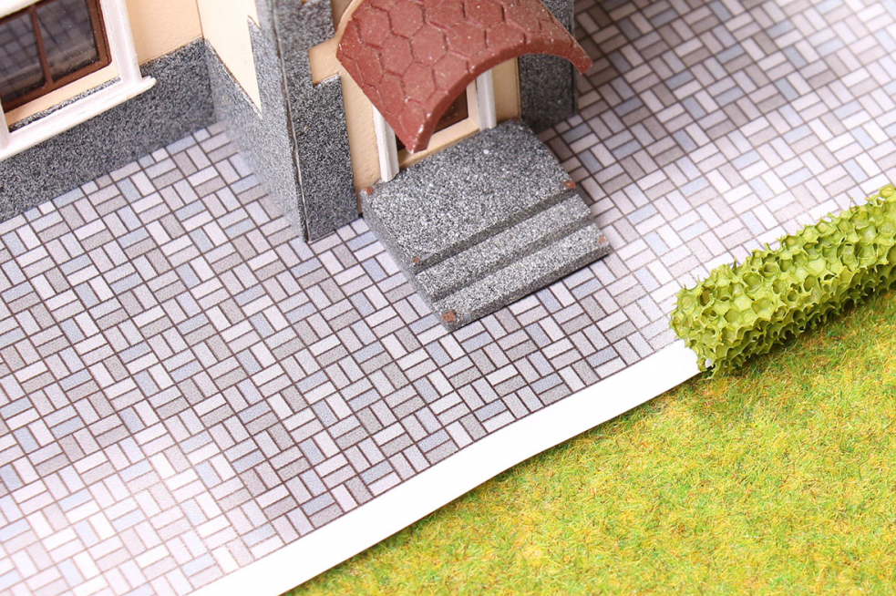 040tkb013 Тротуарная плитка для макетов. Лист А4.