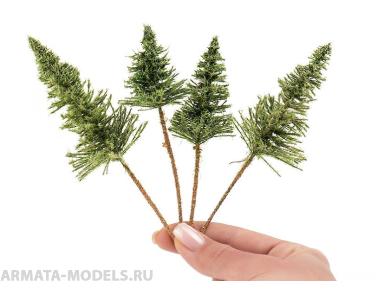 011se005 Набор реалистичных сосен высотой 10-15 см (10шт)
