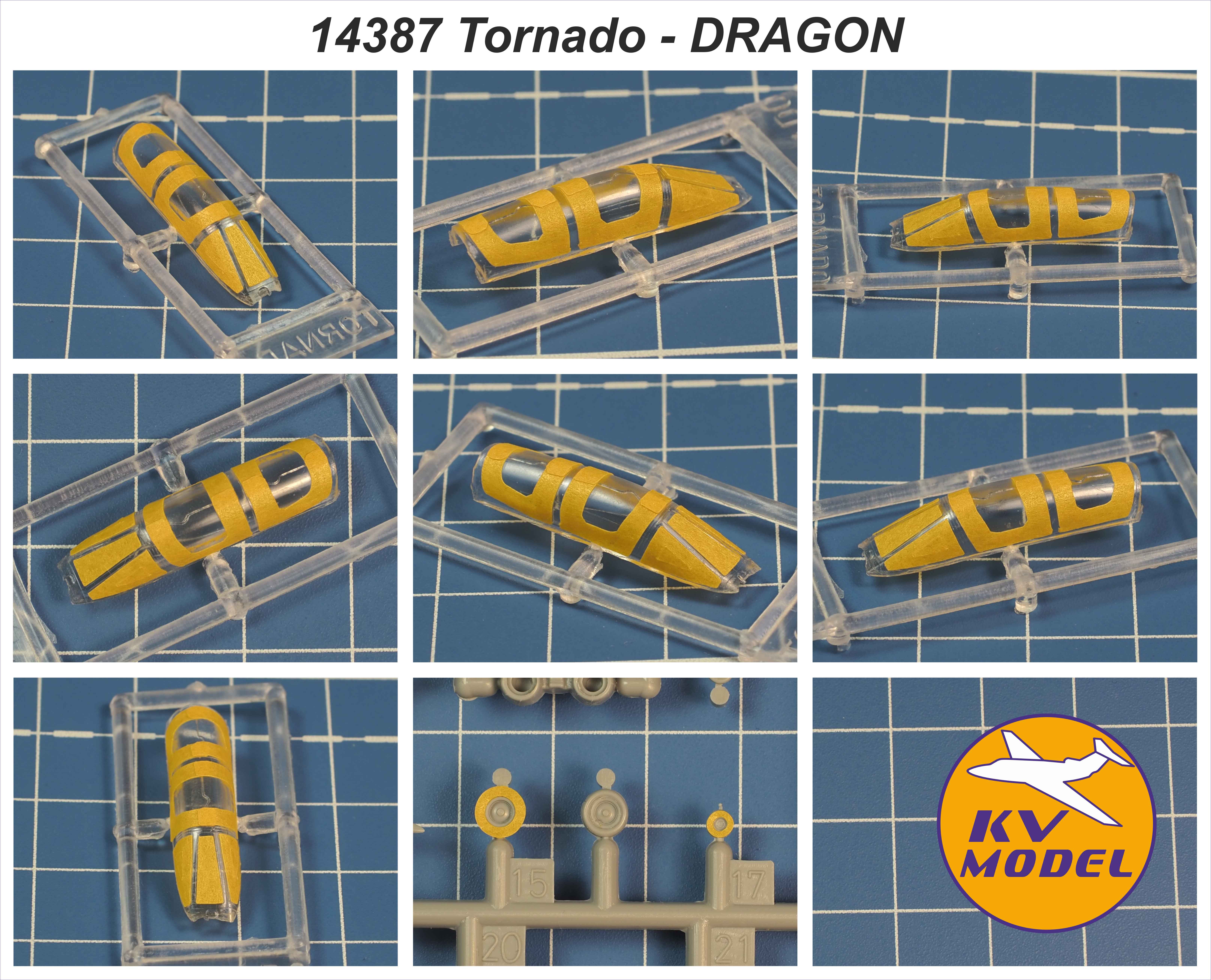 14387KV Окрасочная маска Tornado F3 / ECR / GR.4 (DRAGON #4582, #4614, #4602, #4594, #4575, #4606) + маски на диски и колеса