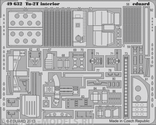49632 Фототравление Tu-2T interior S.A.for Xutong model