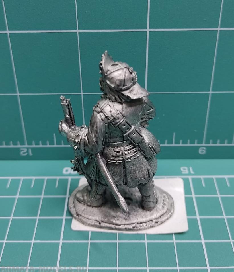 4202ТБ ВИМ, пехота русской армии Петра 1, пеший гренадер заряжающий ружье, 54 мм Три Богатыря