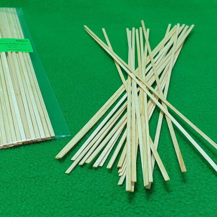 5807 рейки 0,6х3 мм - длина 300 мм - 50 шт - сосна