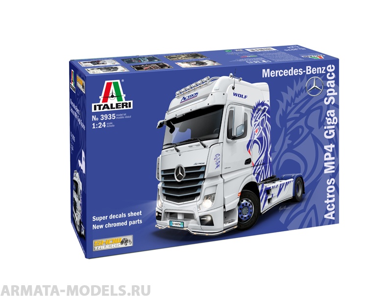 3935ИТ Грузовик ACTROS MP4 GIGA SPACE Show Italeri