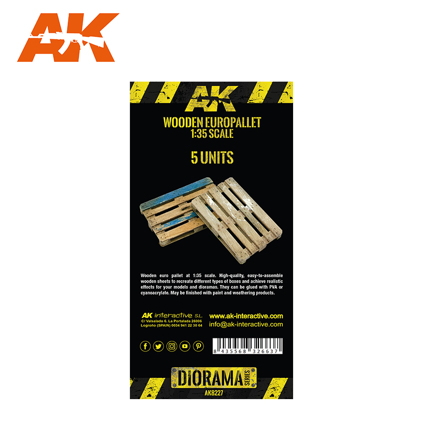 AK8227 Коробки в масштабе LASER CUT WOODEN EUROPALLET 5 UNITS