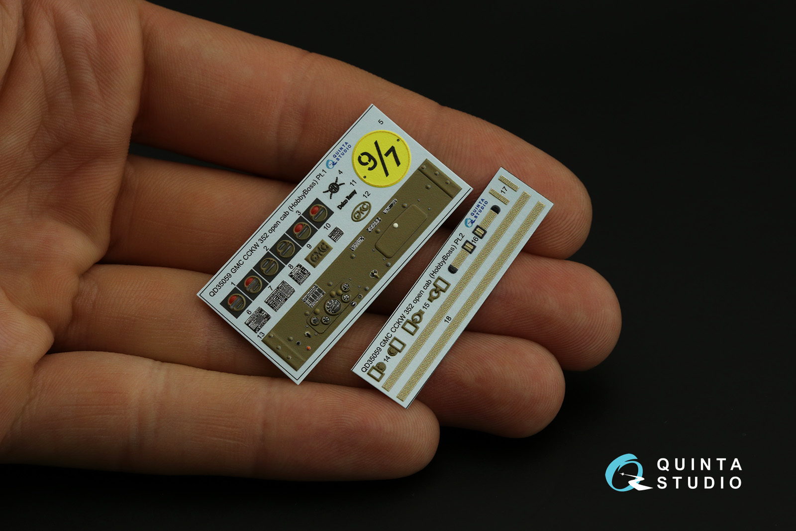 QD35059 3D Декаль интерьера GMC CCKW 352 Open Cab 3D-Printed & coloured Interior on decal paper (HobbyBoss)