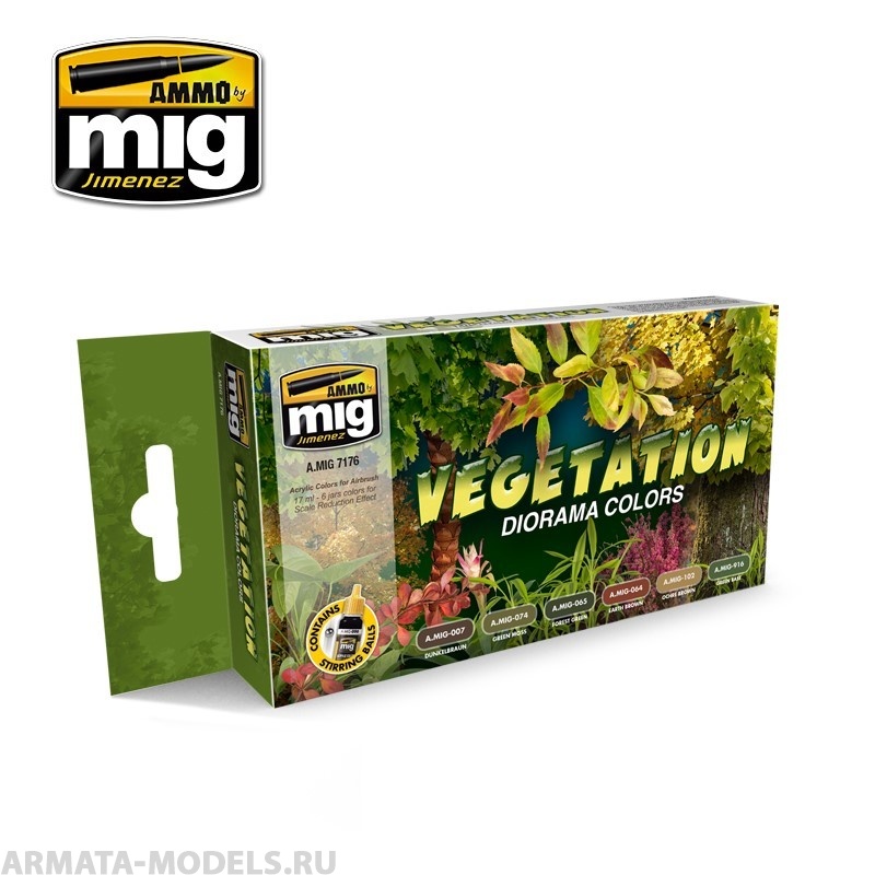 AMIG7176 Ammo Mig Набор акриловых красок  VEGETATION DIORAMA COLORS