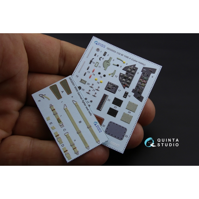 QD32053 3D Декаль интерьера кабины Bf 109E-4 (для модели Cyber-hobby/Dragon)