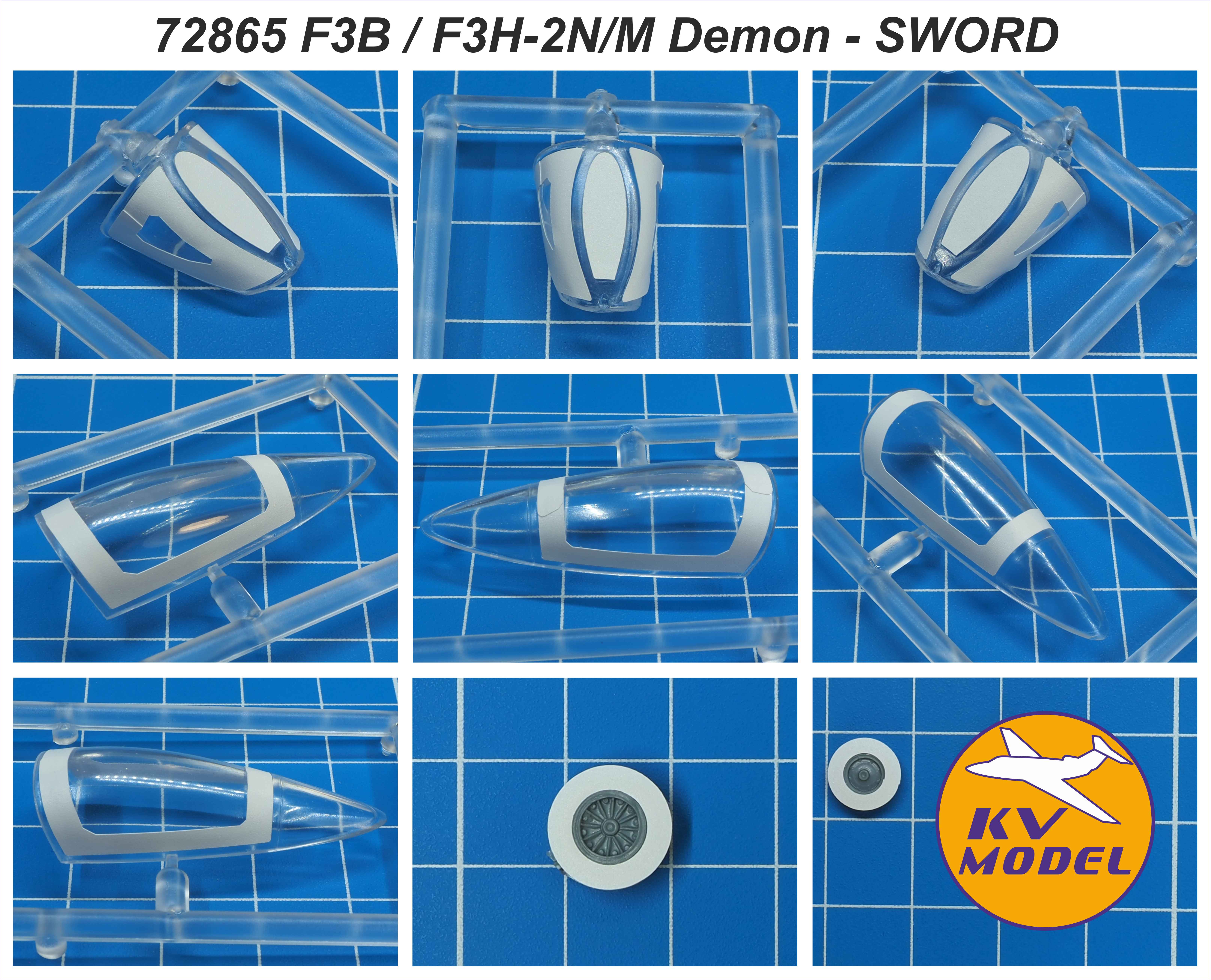 72865KV Окрасочная маска McDonnell F3B/F3H-2N Demon (Sword #SW72140, SW72122, #SW72123)  + маски на диски и колеса