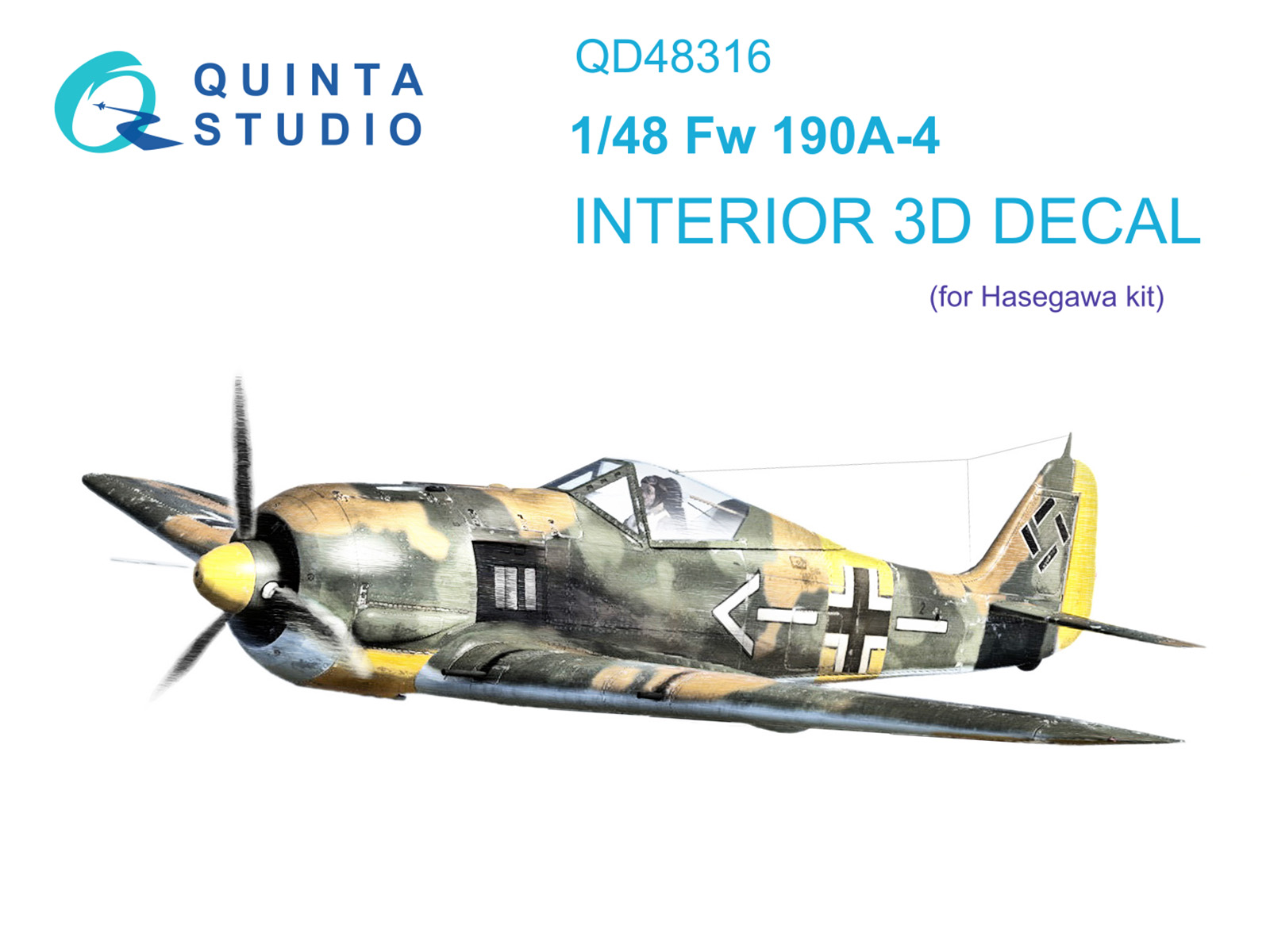 QD48316 3D Декаль интерьера кабины Fw 190A-4 (Hasegawa)