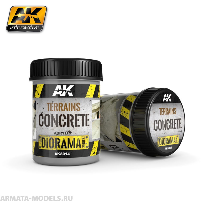 AK8014 Акриловая смесь для имитации дорожного покрытия TERRAINS CONCRETE - 250ml (Acrylic)