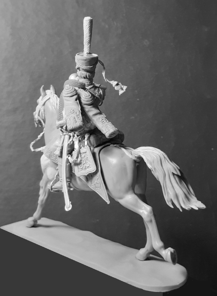 CHM-54272(M). Трубач армейских гусарских полков, Россия 1812-14 гг.  54 мм. Материал - белый металл. Chronos Miniatures