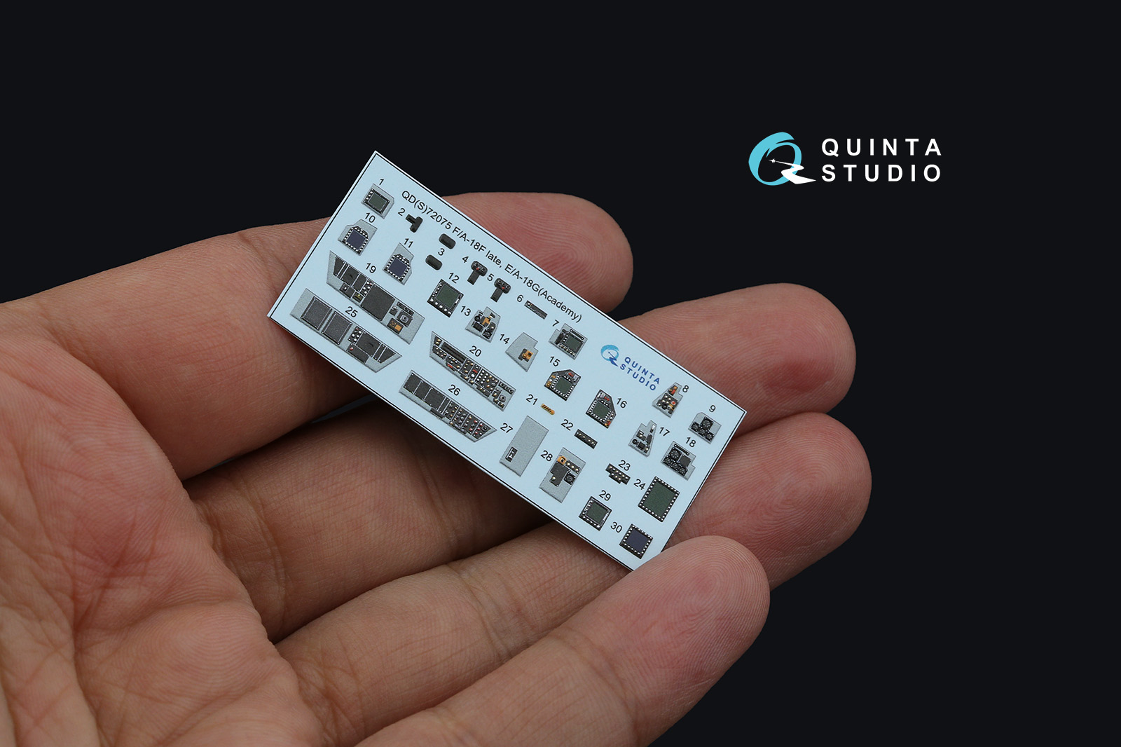 QD72075 3D Декаль интерьера кабины F/A-18F Late, E/A-18G (Academy)